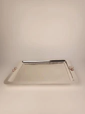 Çay Tepsisi Beyaz Doğal Taş Düğme Model - 9