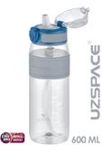 Uzspace FiftyFifty Pipetli(ısırılamaz) 600 ml Silikon Gövde Tritan Su Matarası - 2
