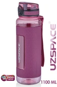 Uzspace FiftyFifty 1100ml -MEGA BÜYÜK BOY- Tritan Su Matarası Silikon Korumalı Kaydırmaz Gövde - 10