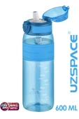 Uzspace FiftyFifty Pipetli(ısırılamaz) 600 ml Silikon Gövde Tritan Su Matarası - 6