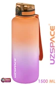 Uzspace Motivasyon Matarası 1500 ml MEGA BÜYÜK BOY Çift Renk Tritan 8 Farklı Renk - 11