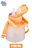 Vagonlife Tritan 1100 Ml Çocuk Askılı-Pipetli/Pipetsiz Kullanım Su Matarası-Çıkartma Hediyeli - 12