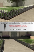Dekoratif Plastik Bahçe ve Peyzaj Çiti 1 ADET ÇİT (Y: 32 CM / G: 55 CM) TOPRAK AYAKLI - 1