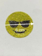 Arma / ütü ile yapışan emoji arma / taşlı emoji arma - 7