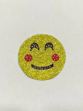 Arma / ütü ile yapışan emoji arma / taşlı emoji arma - 11