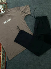 POISHOPS Oversize Sırt Baskılı Kahve Tişört - 2