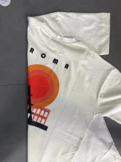 POISHOP Erkek Oversize Roma Baskılı Krem Tişört - 2