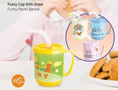 Funny Pipetli Çocuk Içecek Bardağı Desenli Bardak 350ml - 1