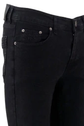 Erkek Likralı Örme Siyah Kot Pantolon - 4