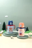 Rovco Çocuk Boyun Askılı 400 Ml Pipetli Paslanmaz Çelik Termos 2 Renk - 7