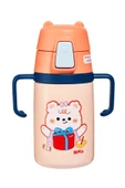 Rovco Çocuk Boyun Askılı 400 Ml Pipetli Paslanmaz Çelik Termos 2 Renk - 9