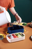 Vagonlife Bento Lunch Box Ofis-Okul İçin Yeni Nesil Sefer Tası Taşınabilir Yemek Kutusu  Çelik FF462 - 7