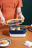 Vagonlife Bento Lunch Box Ofis-Okul İçin Yeni Nesil Sefer Tası Taşınabilir Yemek Kutusu  Çelik FF462 - 5