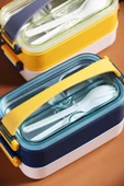 Vagonlife Bento Lunch Box Ofis-Okul İçin Yeni Nesil Sefer Tası Taşınabilir Yemek Kutusu  Çelik FF462 - 11