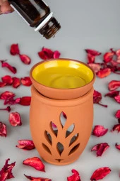 Yaşam Çiçeği El Yapımı Çömlek Buhurdanlık Tütsülük - 4
