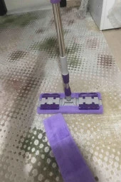 Teleskobik Cam Yer Tavan Silme - İstediğin Bezi Tak Kullan - 4 Mandallı -Yedek Bezli Mop Seti - 1