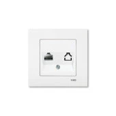 VİKO KARRE TEKLİ DATA PRİZİ (RJ45 Cat6) ÇERÇEVELİ BEYAZ - 1
