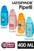 Uzspace Figürlü  400 ml Pipetli  Tritan Çocuk Su Matarası - 9