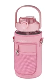 Vagonlife Kılıflı ((Telefon Koyma Yeri)) Taşıma Askılı 1500 ml Pipetli/Pipetsiz Kullanım Su Matarası - 8