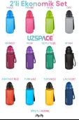 Uzspace 2'li Pipetli Tritan Matara Seti 400 ml FiftyFifty - 8