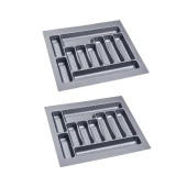 2 Adet Çekmece içi Kaşıklık 55 x 49 cm Gri Mutfak Çekmece Düzenleyici - 1