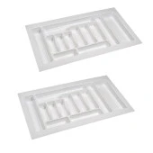 2 Adet Çekmece İçi Kaşıklık 85 x 49 cm Beyaz Mutfak Çekmece Düzenleyici - 1