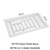 2 Adet Çekmece İçi Kaşıklık 85 x 49 cm Beyaz Mutfak Çekmece Düzenleyici - 2
