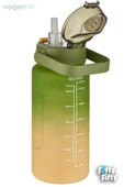 Vagonlife 1500ml -Yenilenen Renkler- Pipetli/Pipetsiz Kullanım Çift Renk SoftTouch Motivasyon Matarası Çıkartma Hediyeli - 6