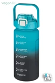 Vagonlife 1500ml -Yenilenen Renkler- Pipetli/Pipetsiz Kullanım Çift Renk SoftTouch Motivasyon Matarası Çıkartma Hediyeli - 8