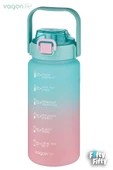 Vagonlife 1500ml -Yenilenen Renkler- Pipetli/Pipetsiz Kullanım Çift Renk SoftTouch Motivasyon Matarası Çıkartma Hediyeli - 10