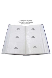 Rabsev 10x15cm 300 Fotoğraf Kapasiteli Ciltbezli Lüks Fotoğraf Albümü - 2