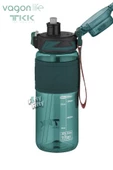 TKK 600 ML Çift Kullanım Pipetli/Rahat içim Bpa İçermeyen Taşıma Askılı Tritan Su Matarası FFTKK1019-600 - 3
