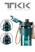 TKK 600 ML Çift Kullanım Pipetli/Rahat içim Bpa İçermeyen Taşıma Askılı Tritan Su Matarası FFTKK1019-600 - 5