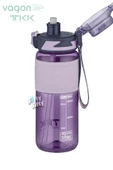 TKK 600 ML Çift Kullanım Pipetli/Rahat içim Bpa İçermeyen Taşıma Askılı Tritan Su Matarası FFTKK1019-600 - 12