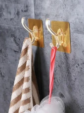 6lı Gold Kanca Askı Güçlü Yapışkanlı Mutfak Banyo Askısı - 1
