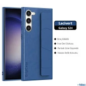 ScHitec Samsung Galaxy S24 Uyumlu Premium Case Parmak Askılı Telefon Kılıfı Lacivert thumbnail 3