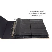 Rabsev 10x15cm 600 Fotoğraf Kapasiteli Lüks Pencereli Deri Fotoğraf Albümü - 2