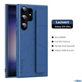 ScHitec Samsung Galaxy S24 Ultra Uyumlu Premium Case Parmak Askılı Telefon Kılıfı Lacivert thumbnail 5