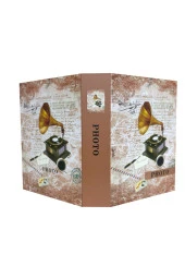 Rabsev RS4602-1 Fotoğraf Albümü 10x15cm 200 Fotoğraf Kapasiteli Gramofon Desenli Anı Albümü - 3
