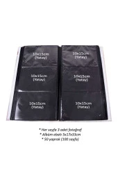 Rabsev RS307 Fotoğraf Albümü 10x15cm 300 Fotoğraf Kapasiteli Çiçekler Desenli Lüks Albüm - 5