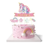 Unicorn Temalı Pasta Süsü Kürdan 5 li - 1