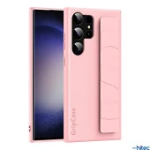 ScHitec Samsung Galaxy S24 Ultra Uyumlu Premium Case Parmak Askılı Telefon Kılıfı Pembe - 4