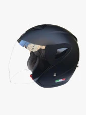 Sway 715 Şeffaf Vizörlü Yarım Motosiklet Scooter Kaskı XXL Beden Solid Mat Siyah thumbnail 5