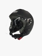 Sway 715 Şeffaf Vizörlü Yarım Motosiklet Scooter Kaskı XXL Beden Solid Mat Siyah thumbnail 7