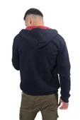Erkek Armalı Fermuarlı Kapüşonlu Lacivert Sweatshirt 310 - 2