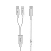 Hızlı Şarj Kablosu: 2si1 Arada Lightning (Apple/iPhone) + Type-C 20W 5A Fast Charger - 1