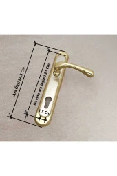 Kumru Titanyum Saten Aynalı Yale Çelik Kapı Kolu + Kapı Babası Sağ Basar Tek Yön thumbnail 3