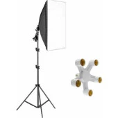Rabsev Softbox 50x70cm 5 Duylu Sürekli Işık Ürün Video Fotoğraf Çekimleri - 1