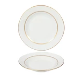 GÜRAL PORSELEN Soprano 6 Adet 19 Cm Çukur Yemek Tabağı Mat Altın Yaldız - 2