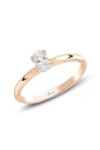 0.30 Ct Pırlanta Oval Tektaş Rose Yüzük - 1